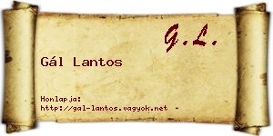 Gál Lantos névjegykártya
